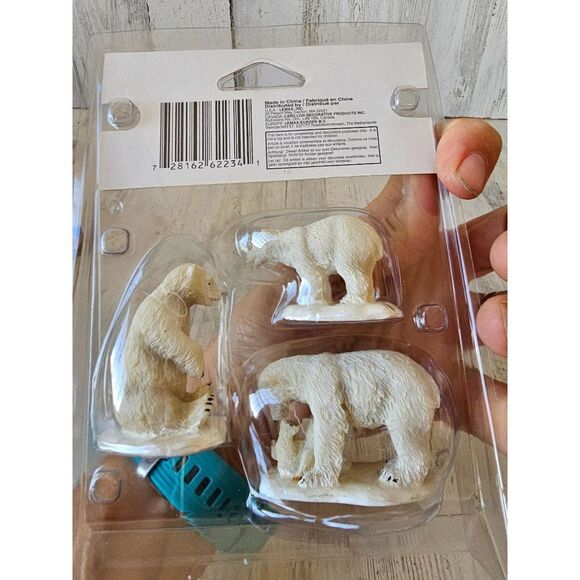 Lemax polar bears set mom playing Xmas village new 2006 - Picture 4 of 5